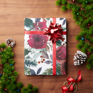 Papier Cadeau Joli Noël Grenadine Rouge Mistletoe Noël