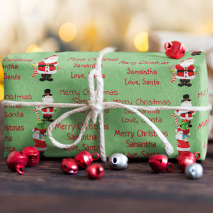 Papier Cadeau Joli Noël Personnalisé Père Noël De Père Noël