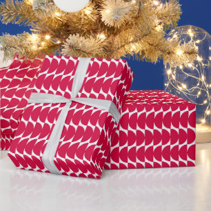 Papier Cadeau Joli Noël Rouge Formes géométriques Moderne Chic