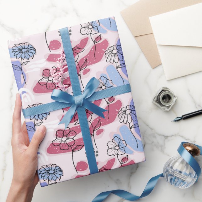 Papier Cadeau Joli papier d'enveloppement floral Boho (Cadeaux)