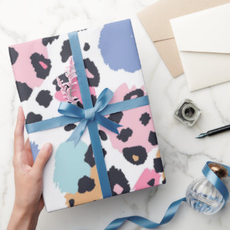 Papier Cadeau Joli Pastel Leopard Spots
