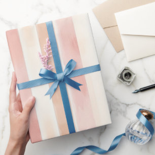 Papier Cadeau Joli Peach rose Crème raypes