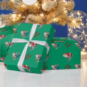 Papier Cadeau Joli père Noël et jouets enveloppant cadeaux de