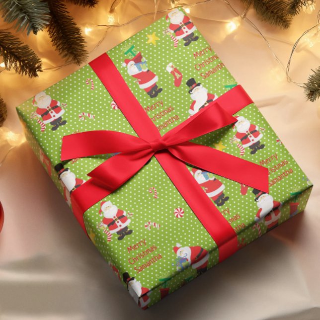 Papier Cadeau Joli Père Noël personnalisé Joyeux Noël personnali (Créateur téléchargé)