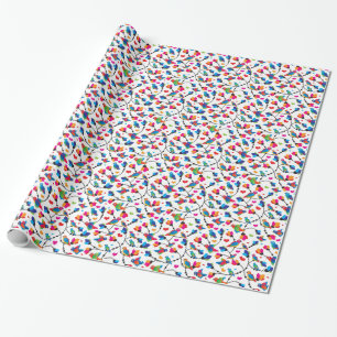 Papier Cadeau joli perroquet coloré