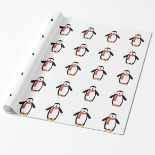 Papier Cadeau Joli pingouin de Noël Noël Noël Noël Fête Écharpe