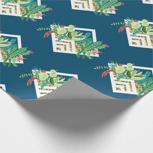 Papier Cadeau Joli Planteur de succulents géométriques (Coin)