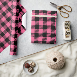 Papier Cadeau Joli Plat De Buffle Rose Et Noir De Framboise