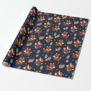 Papier Cadeau Joli renne de Noël