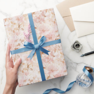 Papier Cadeau Joli Romantique Jolies Fleurs Anniversaire
