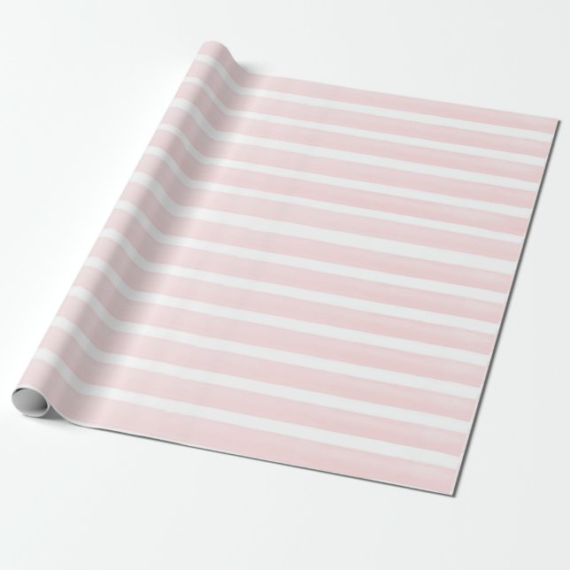 Papier Cadeau Joli rose Peach rayé (Déroulé)