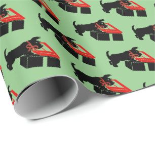 Papier Cadeau Joli Scottie Chien Noël Papier d'enveloppement de 