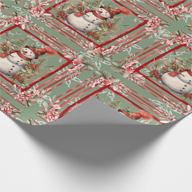Papier Cadeau Joli Snowman Élégant cadeau de Noël (Coin)