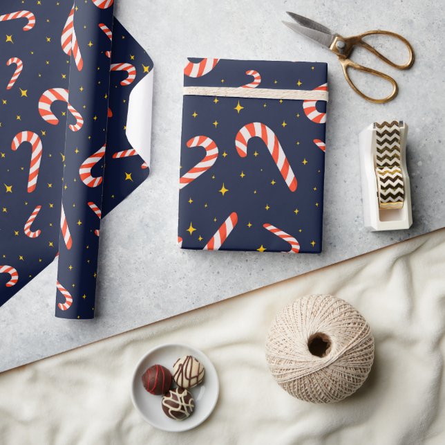 Papier Cadeau Joli Sucre de canne étoile Nuit Ciel Noël (Artisanat)