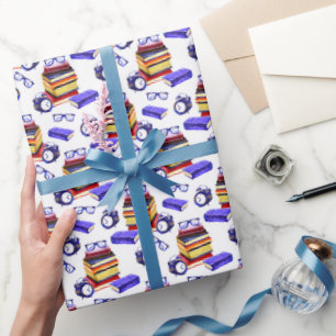Papier Cadeau joli temps de lecture carrelé partie