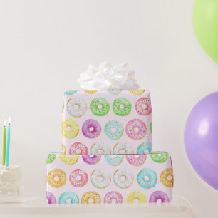 Papier Cadeau Joli thème de beignet moderne et coloré