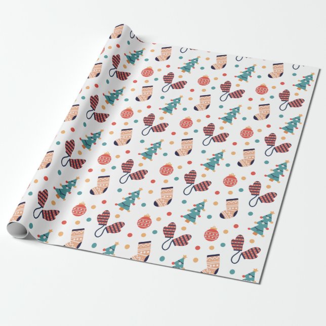 Papier Cadeau Joli thème de Noël (Déroulé)