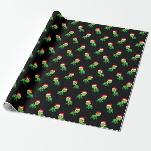 Papier Cadeau Joli Tortue Animal Marin Joyeux Noël Père Noël