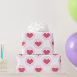 Papier Cadeau Joli Valentines Motif de coeur rose