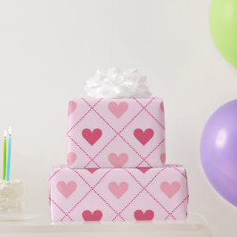 Papier Cadeau Joli Valentines Motif de coeur rose
