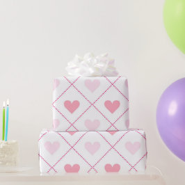 Papier Cadeau Joli Valentines Motif de coeur rose