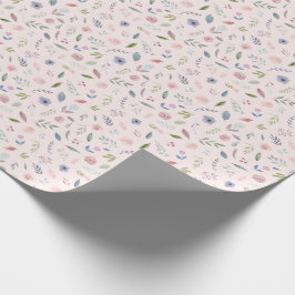 Papier Cadeau Jolie aquarelle motif floral rose pâle