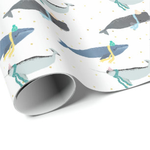 Papier Cadeau Jolie baleine Narwhal Hiver Anniversaire Enfants