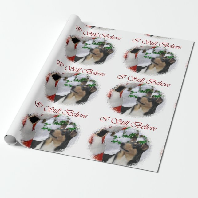 Papier Cadeau Jolie Collie rencontre Noël Père Noël (Déroulé)