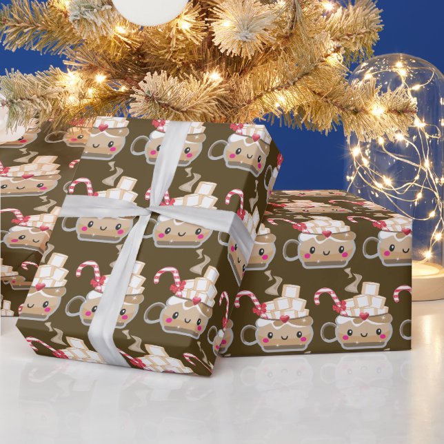 Papier Cadeau Jolie décoration de Noël Kawaii (Vacances)