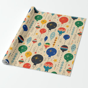Papier Cadeau Jolie décoration rétro motif traditionnel rustique