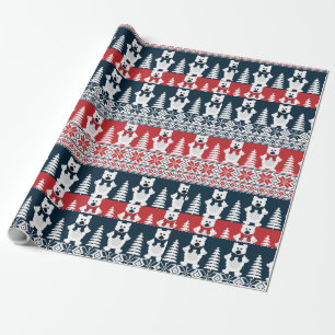 Papier Cadeau Jolie et moderne Christma Snowman Knitted