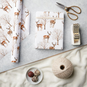 Papier Cadeau Jolie faune Deer Scenery Cadeau