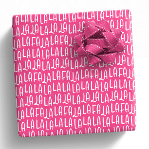 Papier Cadeau Jolie fête de Noël de falala rose vif