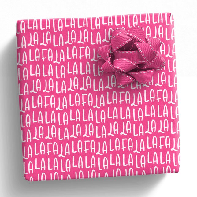 Papier Cadeau Jolie fête de Noël de falala rose vif (Créateur téléchargé)