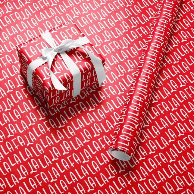 Papier Cadeau Jolie fête de Noël rouge blanc falala (Créateur téléchargé)