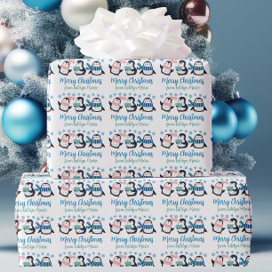 Papier Cadeau Jolie Fête de Pingouin d'hiver personnalisé