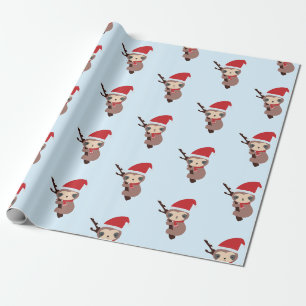 Papier Cadeau Jolie fêtes de Noël Hiver Kawaii