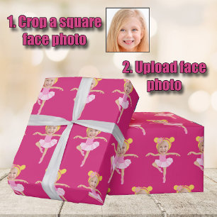 Papier Cadeau Jolie fille ballerine blonde Photo personnalisée p