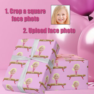 Papier Cadeau Jolie Fille de Gymnastique Photo Personnalisée Enf