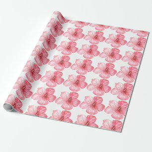 Papier Cadeau Jolie Fille Florale Rose Hawaiienne Élégante