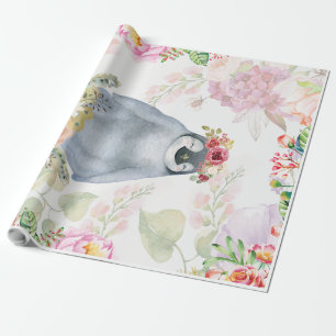 Papier Cadeau Jolie fille Penguin Cadeau d'anniversaire, Pingoui