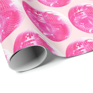 Papier Cadeau Jolie fille rose Disco Mirrorball