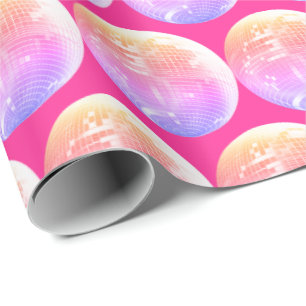 Papier Cadeau Jolie fille rose Disco Mirrorball
