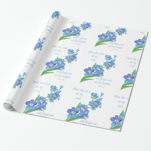 Papier Cadeau Jolie Fleur Bleue Oubliez-moi non, Bénissez le Sei