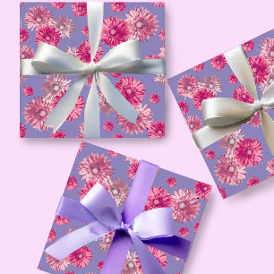 Papier Cadeau Jolie gerbera marguerite rose florale
