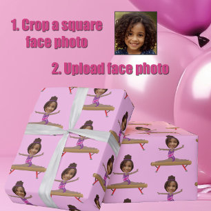 Papier Cadeau Jolie gymnastique afro-américaine photo personnali