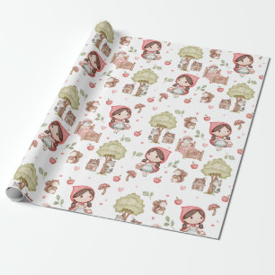 Papier Cadeau Jolie histoire illustrée du Petit Chaperon Rouge f