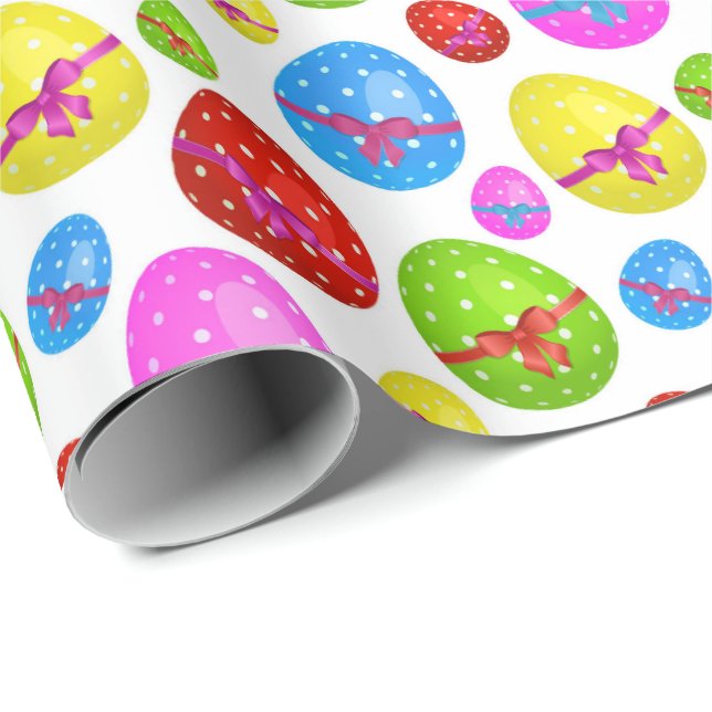 Papier Cadeau Jolie motif des oeufs de Pâques (Coin rond)