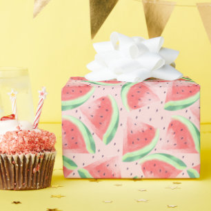 Papier Cadeau Jolie pastèque aquarelle d'été Kawaii