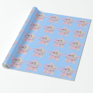 Papier Cadeau Jolie petite fée des fleurs et art de coccinelle